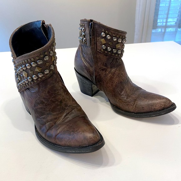 Old Gringo Women's Mini Belinda 7"‎ Ankle Boots Size 7 B Brown Bootie Cowboy - Picture 1 of 16
